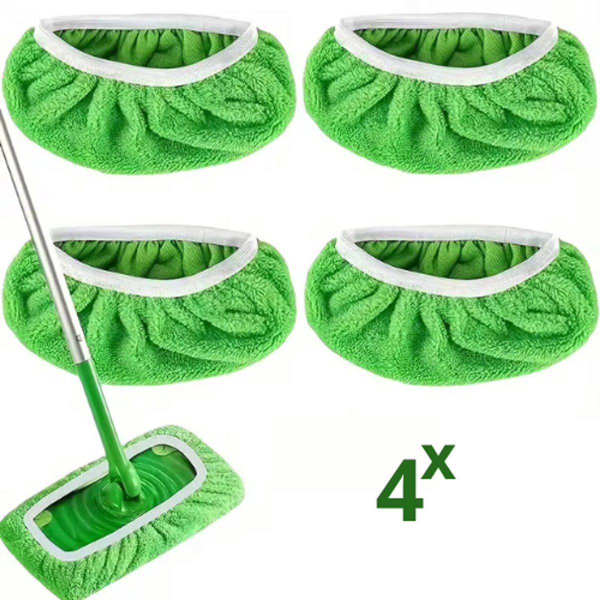 Navulling Dweilpads Geschikt voor Swiffer Sweeper – Wasbare Microvezel Dweildoeken – Geschikt Voor Alle Vloertypes - Voor Efficiënte Veegreiniging - Herbruikbaar & Duurzaam – Vangt Stof en Vuil – 4 Stuks