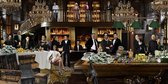 Glasschilderij Mafia in de bar - 160x80cm