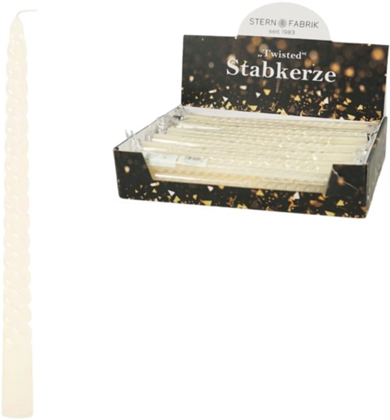 36 stuks Stern Fabrik dinerkaars twist crème 2,2 x 25 cm 36 stuks Stern Fabrik dinerkaars twist crème 2,2 x 25 cm