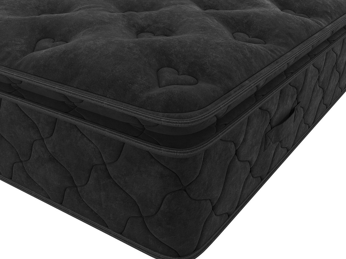 Vente-unique Set 160 x 200 cm bedbodem met opbergruimte, wit + matras met pocketveren met ingebouwd dekmatras van 28 cm dik - BLACK DREAM van YSMÉE