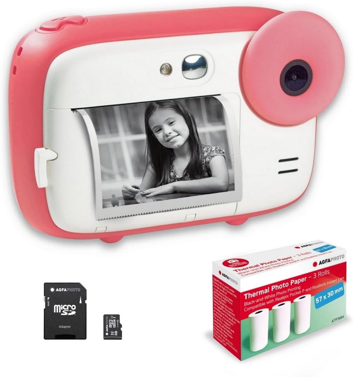 Instant Camera voor Kinderen met Thermisch Printpapier en SD-kaart - Roze