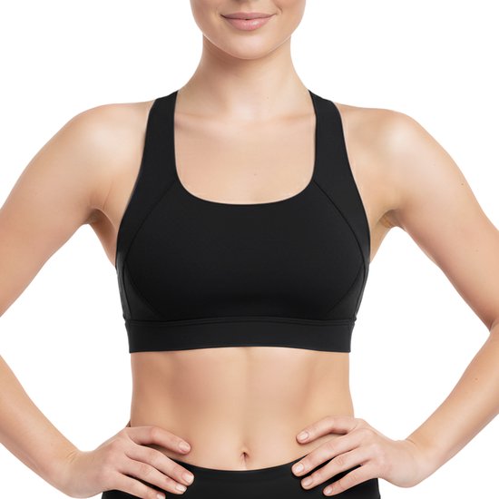 Soutien-gorge Sport avec Crossback - Correcteur - Taille M - Zwart - Shapetape - Soutien-gorge Sport haute tenue - Soutien-gorge Sport confortable - BH Fitness - Soutien-gorge Sport respirant