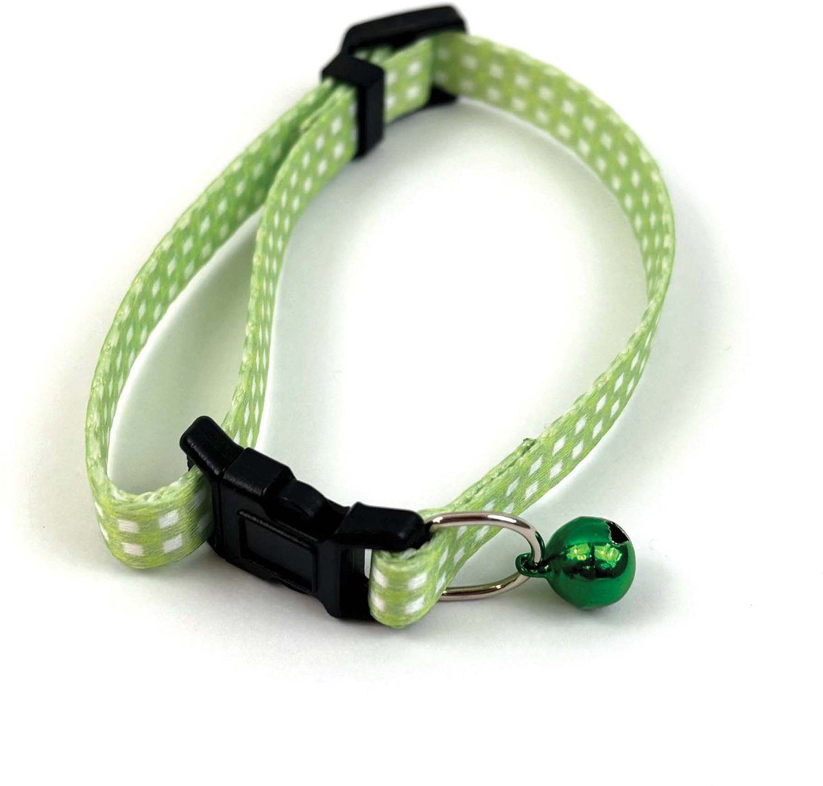Kattenhalsband Happy Pet - Verstelbaar Ruit Groen - 18-30 cm, Lichtgewicht met Bel