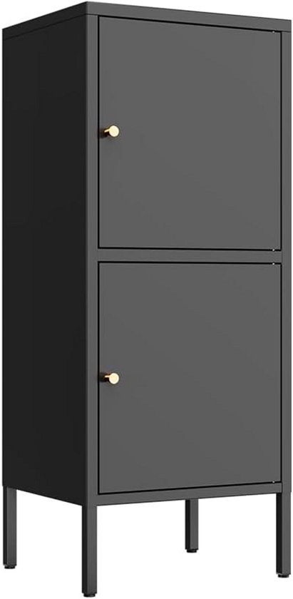 SoBuy ASK09-W Bureaukast Met Wieltjes, Rolprinterhouder, Bureau-organizer, Opbergkast Voor Kantoor Opbergdoos Met 2 Laden 1 Glazen Deur