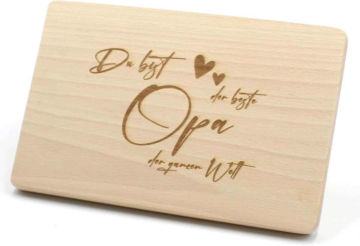 Houten Ontbijtplank met Gravure - Broodplank en Snijplank voor Opa