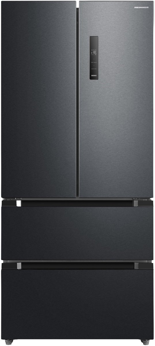 Heinner HCFD-M516INVHDXE++ French Door Amerikaanse Koelkast – 516 L – No Frost – LED Touch Display – InoxCool & ADT Fresh System – Donker RVS – 5 Jaar Garantie — afbeelding 1