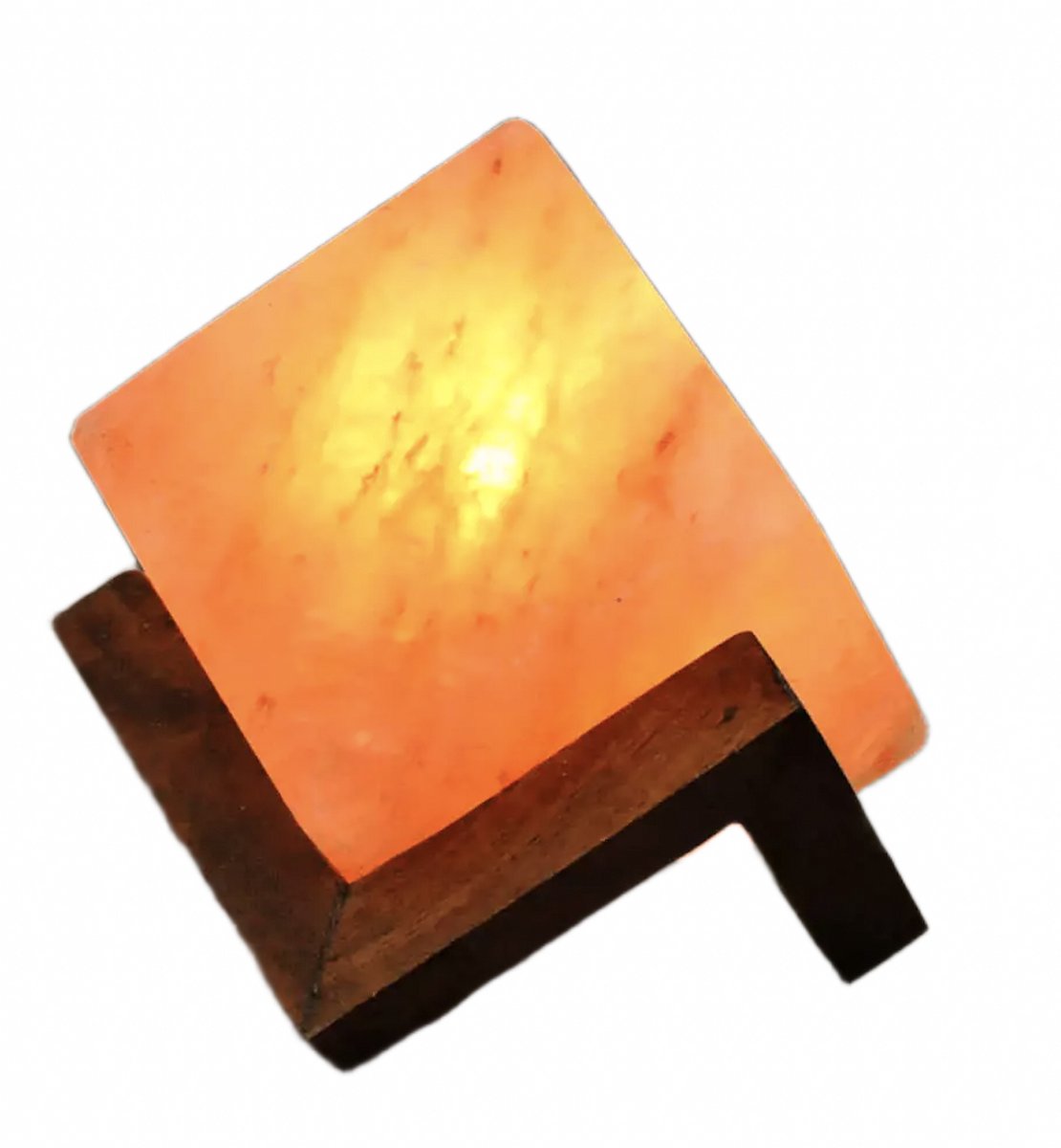 The Salt Company Himalaya Zoutlamp Diagonale Kubus 3–5 kg – Premium Handgesneden Kristalzout | Warm Natuurlijk Licht
