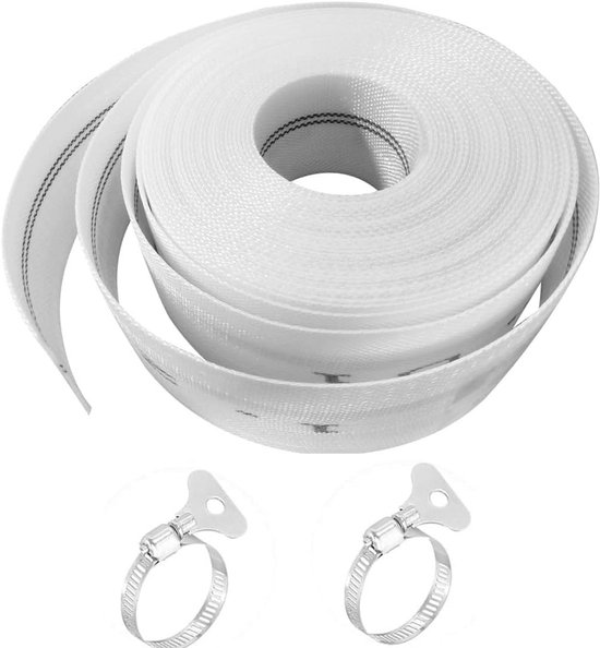 Bouwslang 32 Mm 10 M Plat Roestvrijstalen Klem Industriële