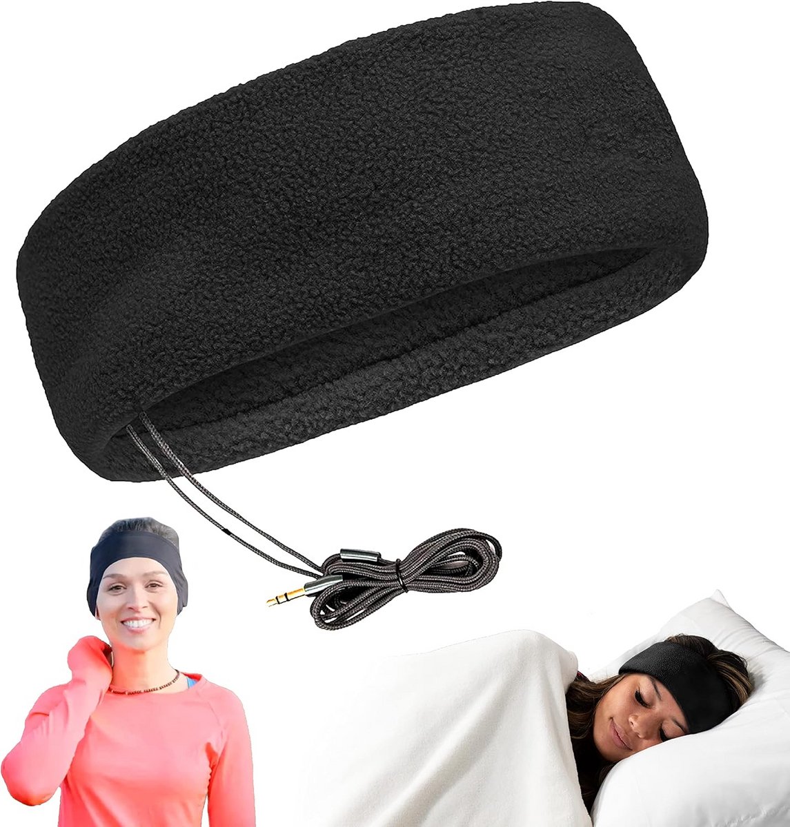Comfortabele Slaaphoofdtelefoon met Platte Oortjes en Reistas