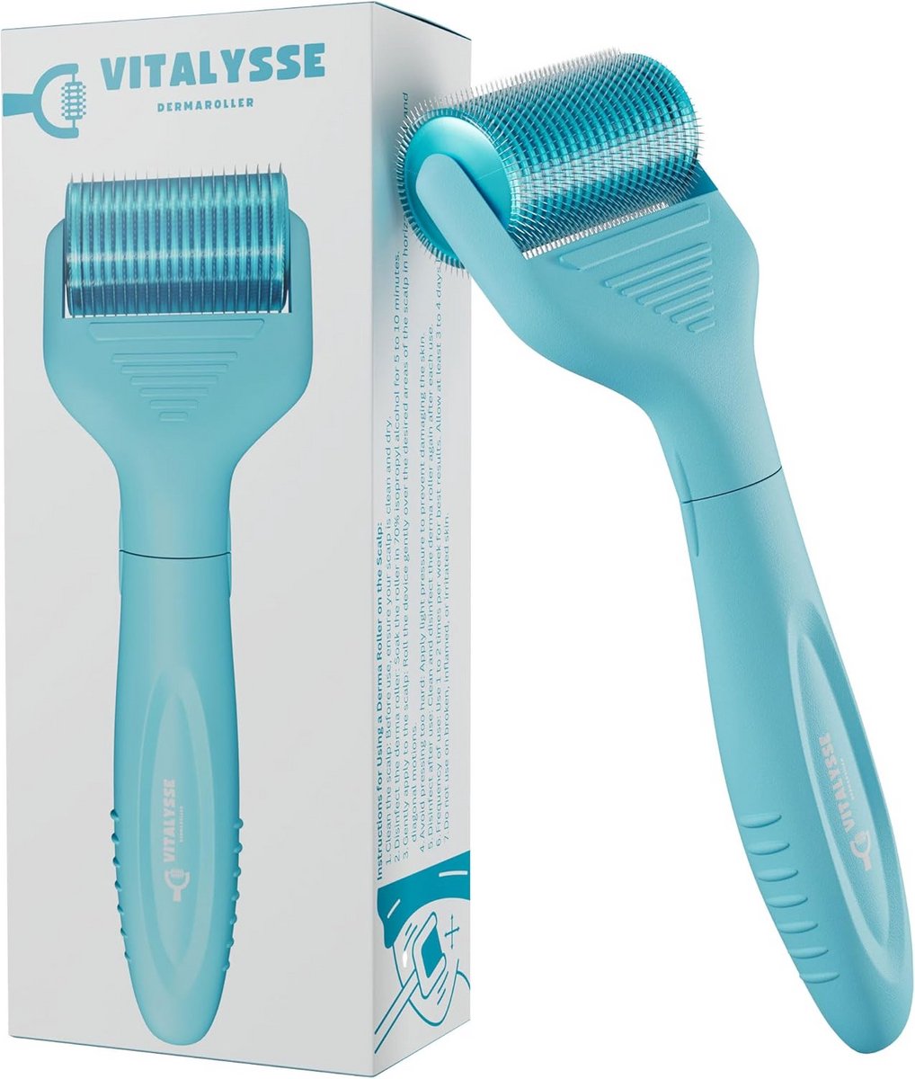 Microneedling Derma Roller 0,25 mm voor Hoofdhuid en Haar - 1200 Titanium Naalden