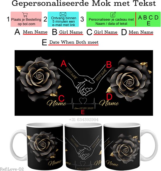 Tasse personnalisée avec nom et texte - Tasse imprimée avec texte - Tasse à thé / Café - Tasse de couple personnalisée