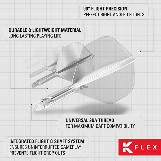 Target K-Flex Clear NO2 - Dart Flights - Short van Target — afbeelding 3