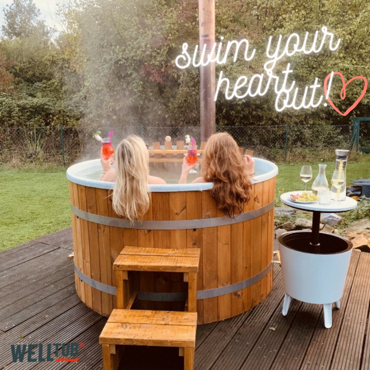 Welltub Family Hottub Antraciet - Thermowood & Isolatiering - afbeelding 3