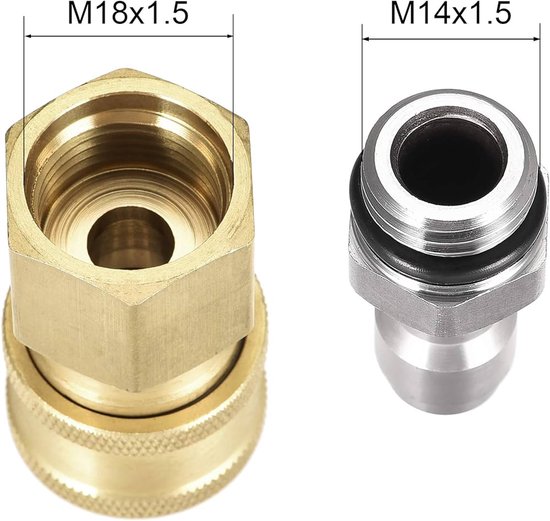 Silverline 437202 Adapter – M14 Binnendraad Naar 10 Mm Buitendraad, Aluminiumlegering, Schachtlengte 25 Mm – 2-delige Set