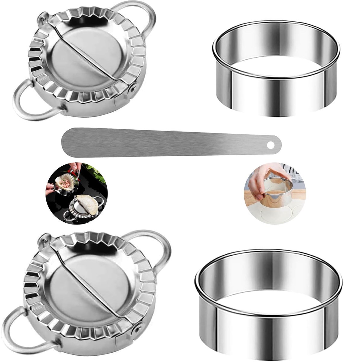 Unyqoos® Complete Set van 5 Deegvormers voor Ravioli en Dumplings in Diverse Maten