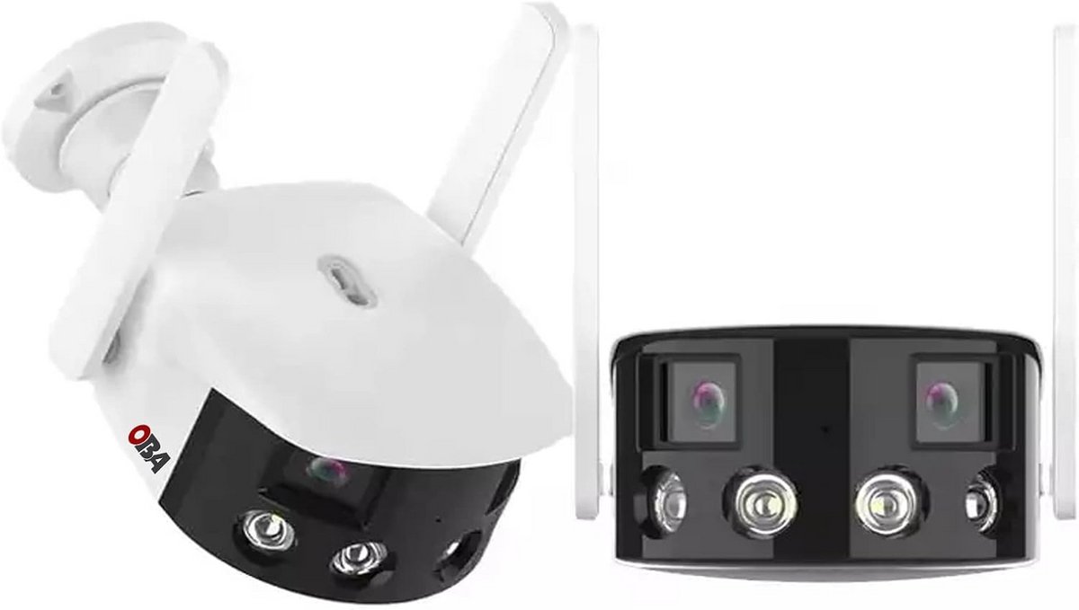 Outdoor Wifi Camera 4K Dual Lens 180 Graden Zicht Kleuren Nachtzicht Audio