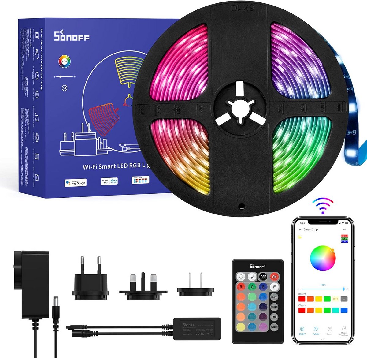 Waterdichte Slimme WiFi LED Strip RGB 5 Meter met Afstandsbediening en App Bediening