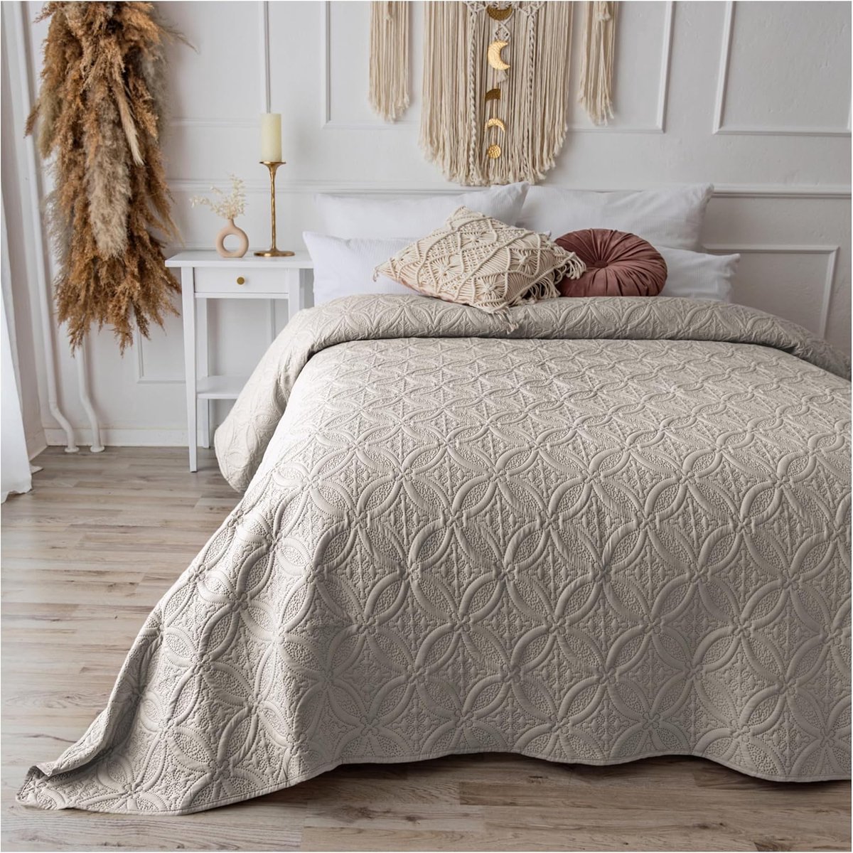 Stunq® Stijlvolle en Sfeervolle Bedsprei met Ornamenten voor Luxe Slaapkamerinrichting 200 x 220 cm