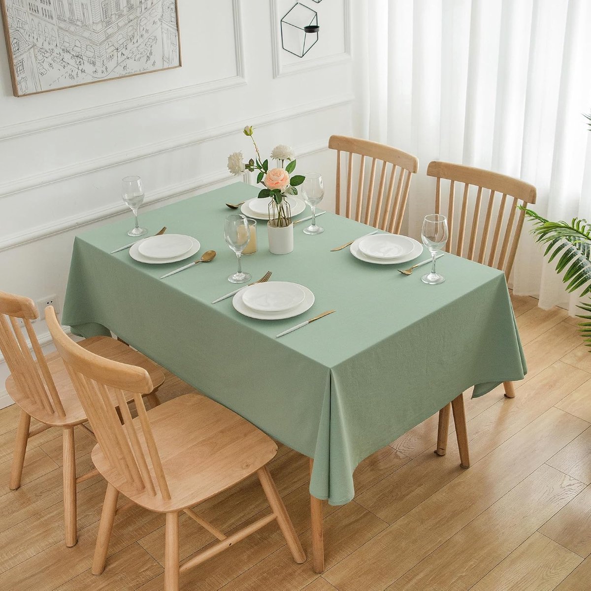 Stunq® Mintgroene Tafelkleed Met Linnen Look Van Hoge Kwaliteit Voor Een Stijlvolle Tafeldecoratie