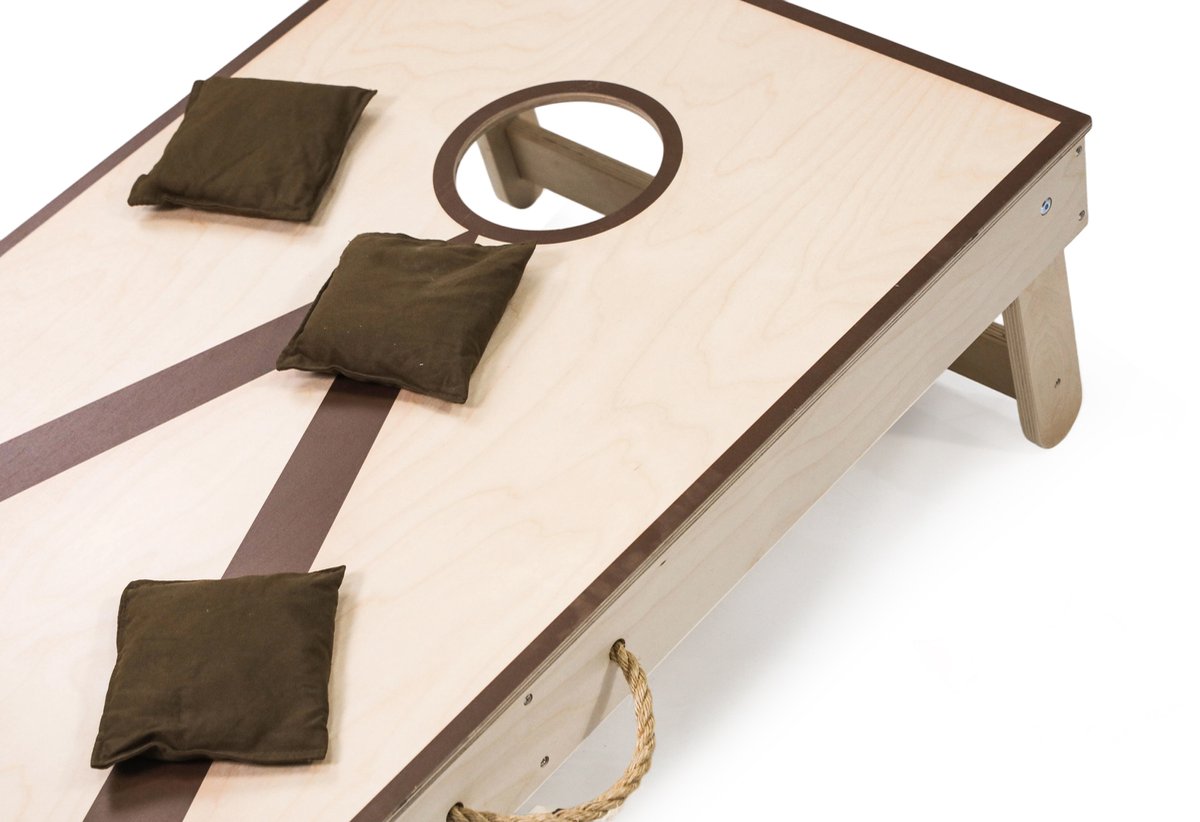 Cornhole – Enkel Wedstrijdset – 120 x 60 cm – Pine/Birchwood – Inclusief 2 x 4 Zakjes en Draagtas – Outdoor Gooispel voor Training en Spelplezier – Engelhart — afbeelding 4