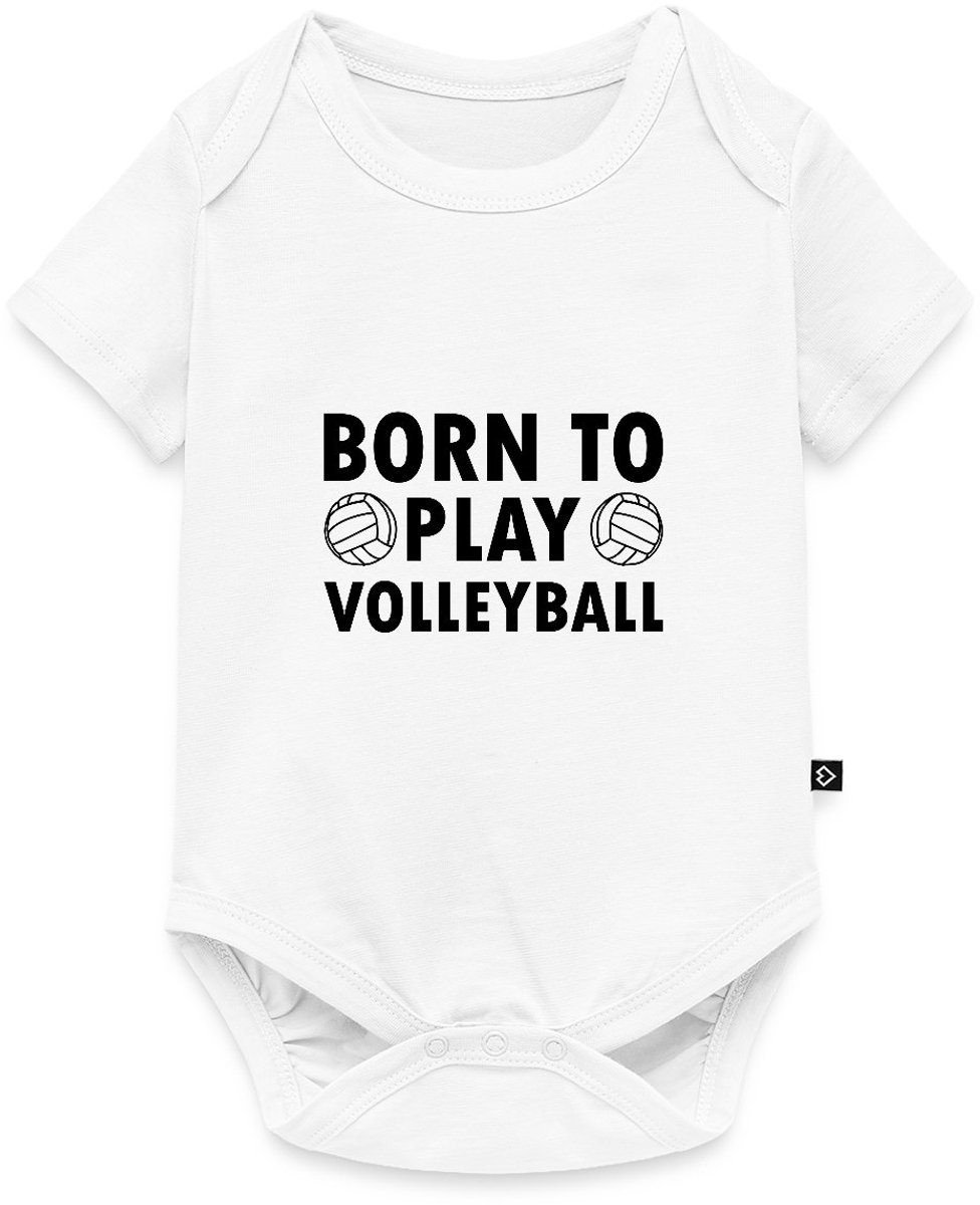 Geboren Om Volleybal Te Spelen Baby Rompertje Met Korte Mouwen