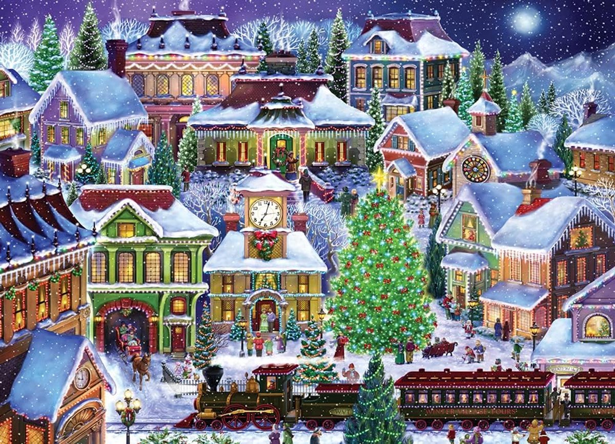 Kerstmis Legpuzzel 1000 Stukjes - Scène voor de Feestdagen