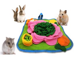 Unyqoos® Interactieve voer- en speelmat voor kleine huisdieren zoals konijnen en knaagdieren