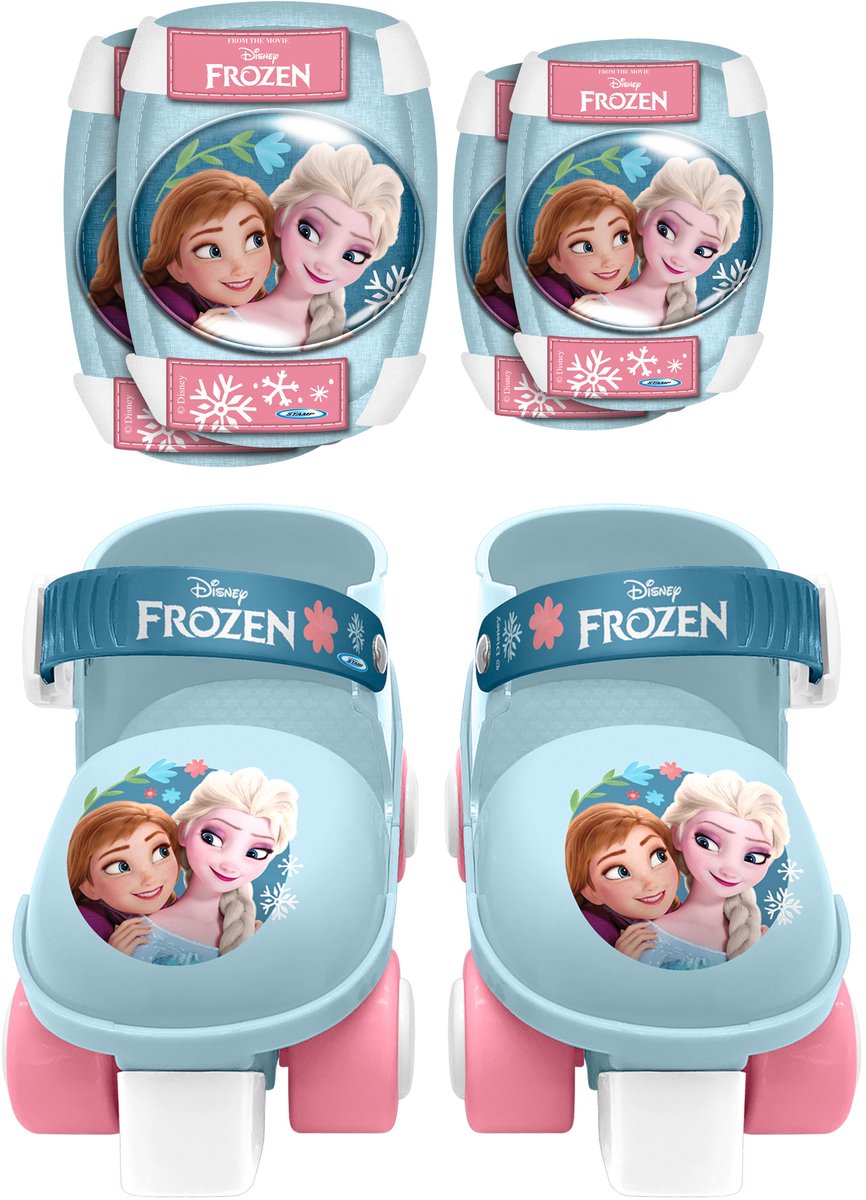 Set rolschaatsen en beschermende kleding Frozen- Met elleboog- en kniebeschermers & Blauw