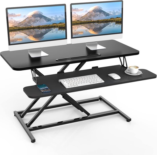 Sta-bureau-converter Office Laptop Desk, staande desktop-werkbank for thuisvergaderruimte, geen installatie vereist