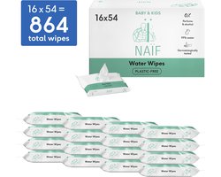 Naïf Billendoekjes – Baby & Kind – 99% Water – 0% Parfum & Alcohol – Plasticvrij – 864 Stuks (16x54)