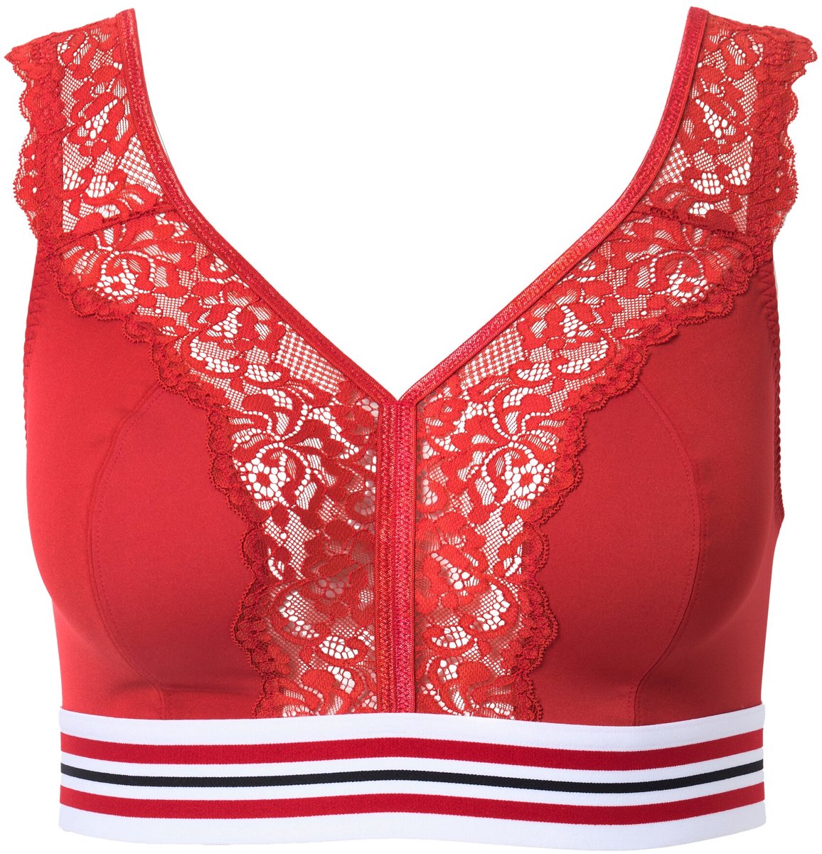 Ulla Popken Dames - Minimizer bralette kant zonder beugels - Salsa