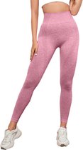 Roze sportlegging - Sport legging - Sportbroek - High waist - Roze - Dames - Yoga - Fitness Legging - Large - Roze - Sportpoutfit - Sport broek - CHPN