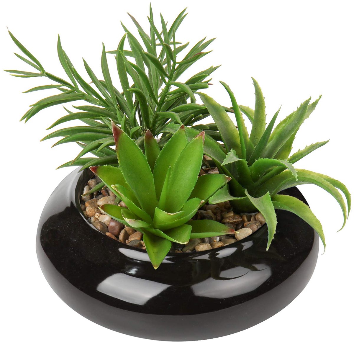 Unyqoos Decoratieve kunstvetplant in stijlvolle keramische pot voor elke ruimte Groen