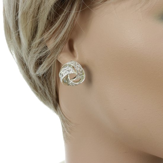 Behave Boucles d'oreilles boutons couleur argent