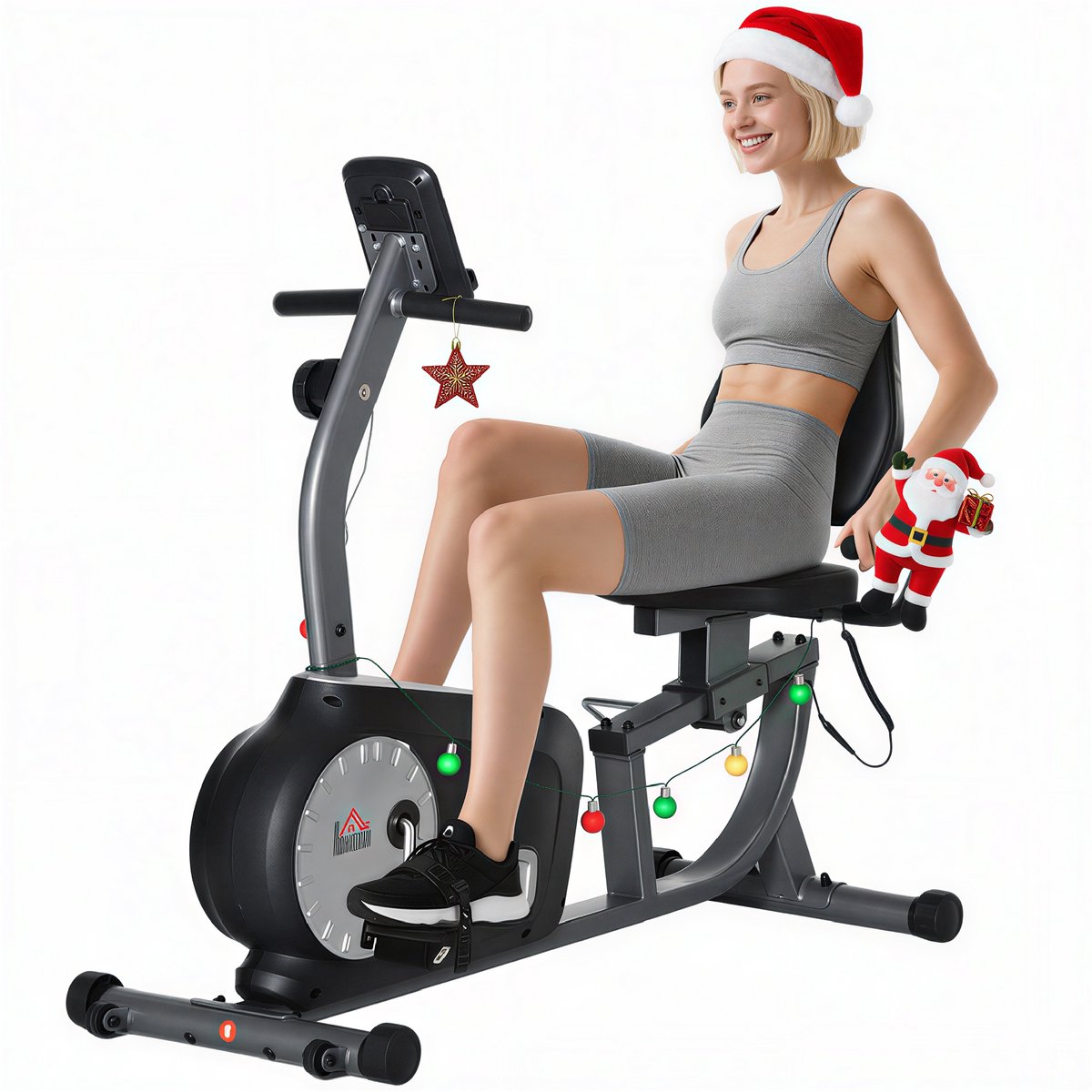 HOMCOM Magnetische Hometrainer Stalen buis, ABS 122-137L x - HOMCOM - €237,90