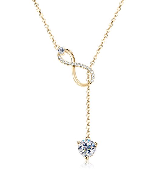 Flyow Lange ketting sieraden S925 sterling zilver Lariat verstelbare Y- halsketting met hanger voor vrouwen en meisjes, 71,12 cm, Zilver, Geen edelsteen