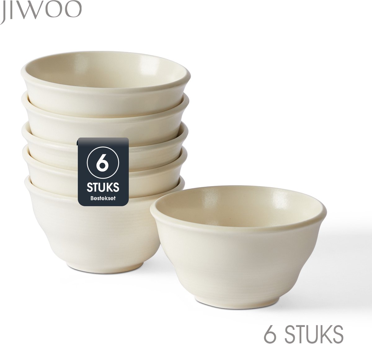 Set van 6 Kommen (Ø11,7cm / 380ml) Ontbijtkommen, Mueslikom, Soepkom, serviesset 6 persoons, Geschikt voor Restaurants, Horeca, Familiefeesten, Feest, Banketten en Picknicks, Magnetron-vaatwasserbestendig, Porselein