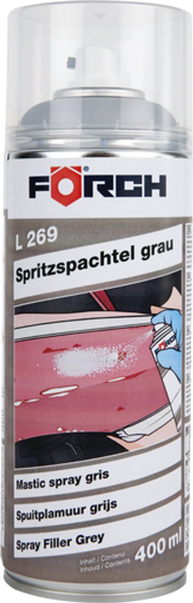 Spuitplamuur grijs L269 400ml-Universeel bruikbaar bij ondergronden zoals staal, verzinkt staal en diverse kunststoffen
