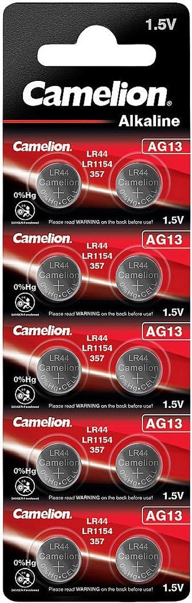 Alkaline Knoopcel Batterijen LR44 AG13 - Voordeelverpakking 10 stuks
