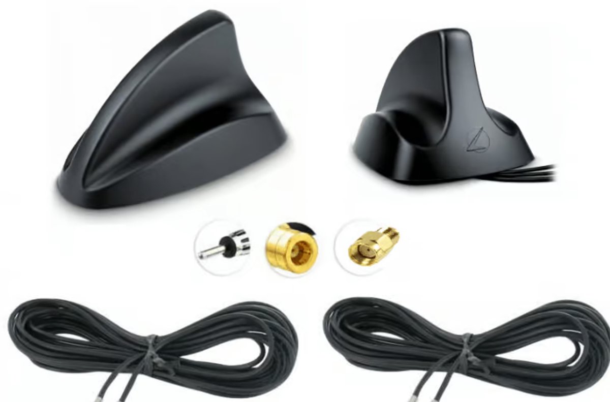 DAB Shark + FM buiten dak antenne incl verlengkabel 5 meter