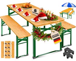 KESSER® Biertafel met Banken 3-delig - inklapbare tafel van hout met 2x bierbanken
