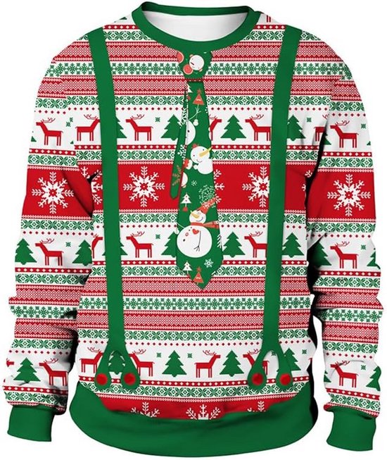 Herentrui met capuchon, grappige 3D-kersttrui voor heren, Kerstmis, cadeau, lelijke hoodie, herfst, vrije tijd, trainingspak, capuchon, winter, hoodie, sweatshirt, grote maat, Ag, L