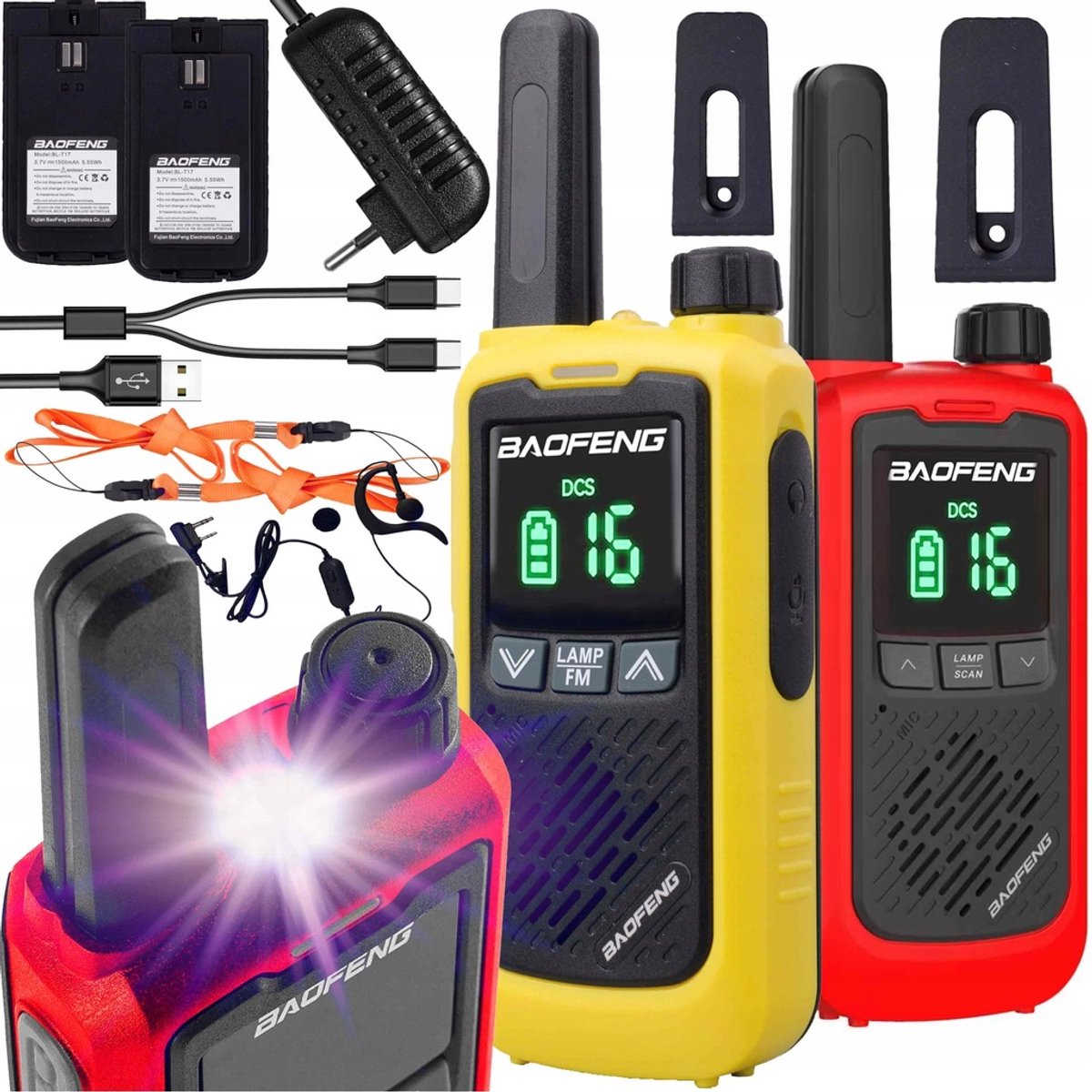 Baofeng BF-T17 – Set van 2 Walkie Talkies – 16 Kanalen – USB