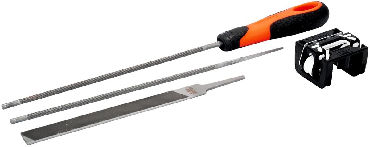 Kettingsaevijlset met Vijlhulp - Universele Ronde Vijl Ø 5,5 mm - Onderhoud & Slijpen