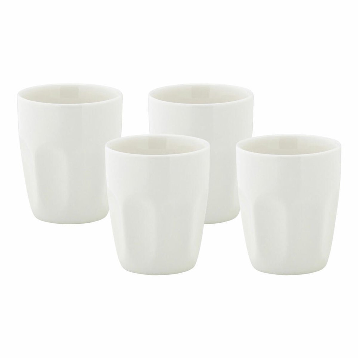 Maxwell & Williams koffiebekers, Porselein, Set van 4 stuks 200 ml wit – in Giftbox