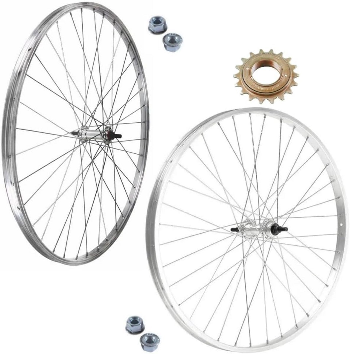 Set Voor- en Achterwielen 28 Inch Cityfiets Fietswiel Velg 700x35 met 18T Tandwiel