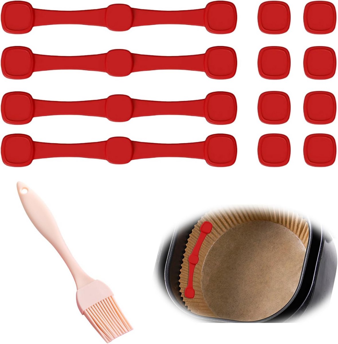 Magnetische Siliconen Clips voor Airfryer Mandjes met Iron Core