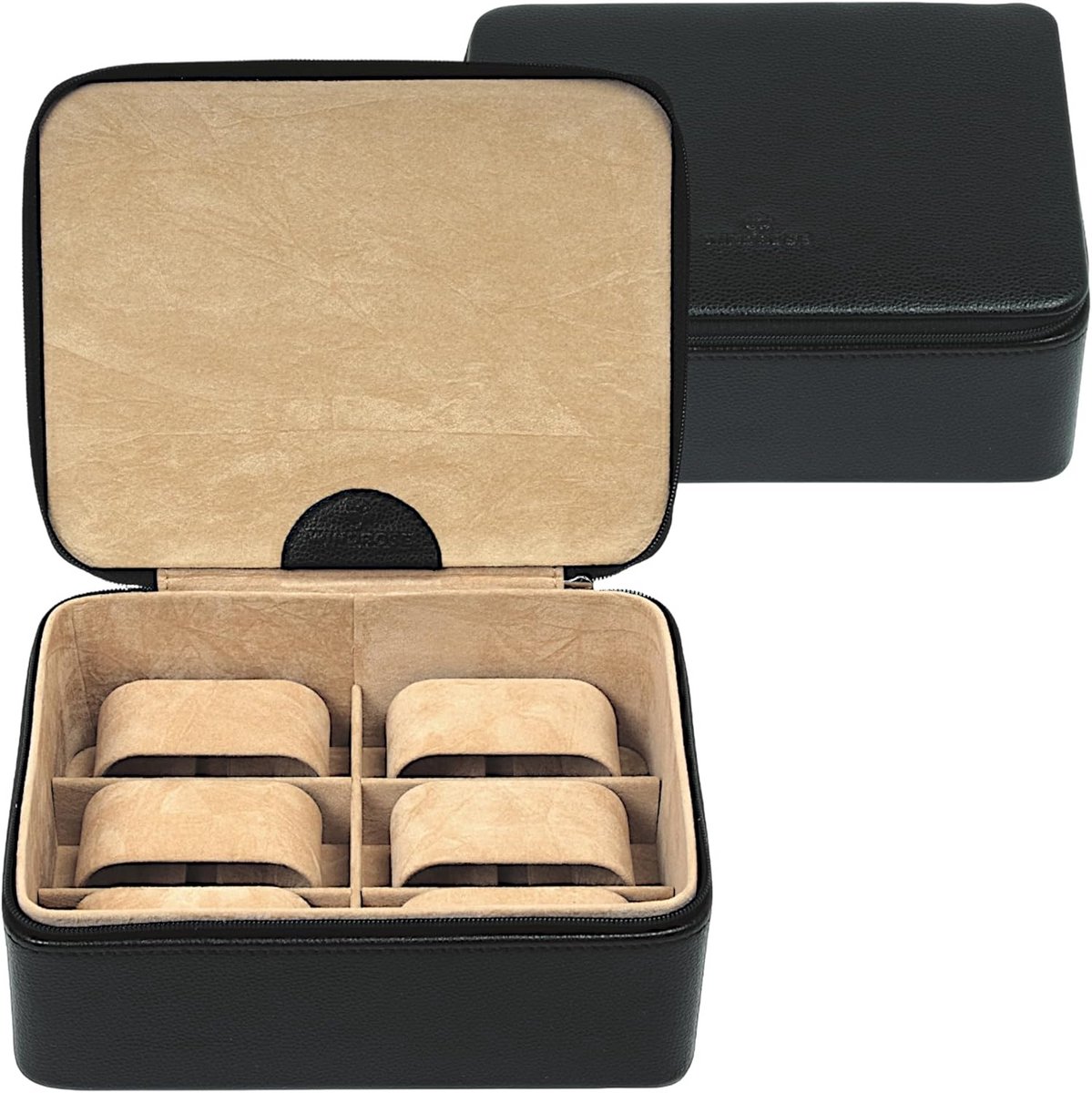 Luxe Horlogebox van Leer voor 6 Horloges - Reismodel