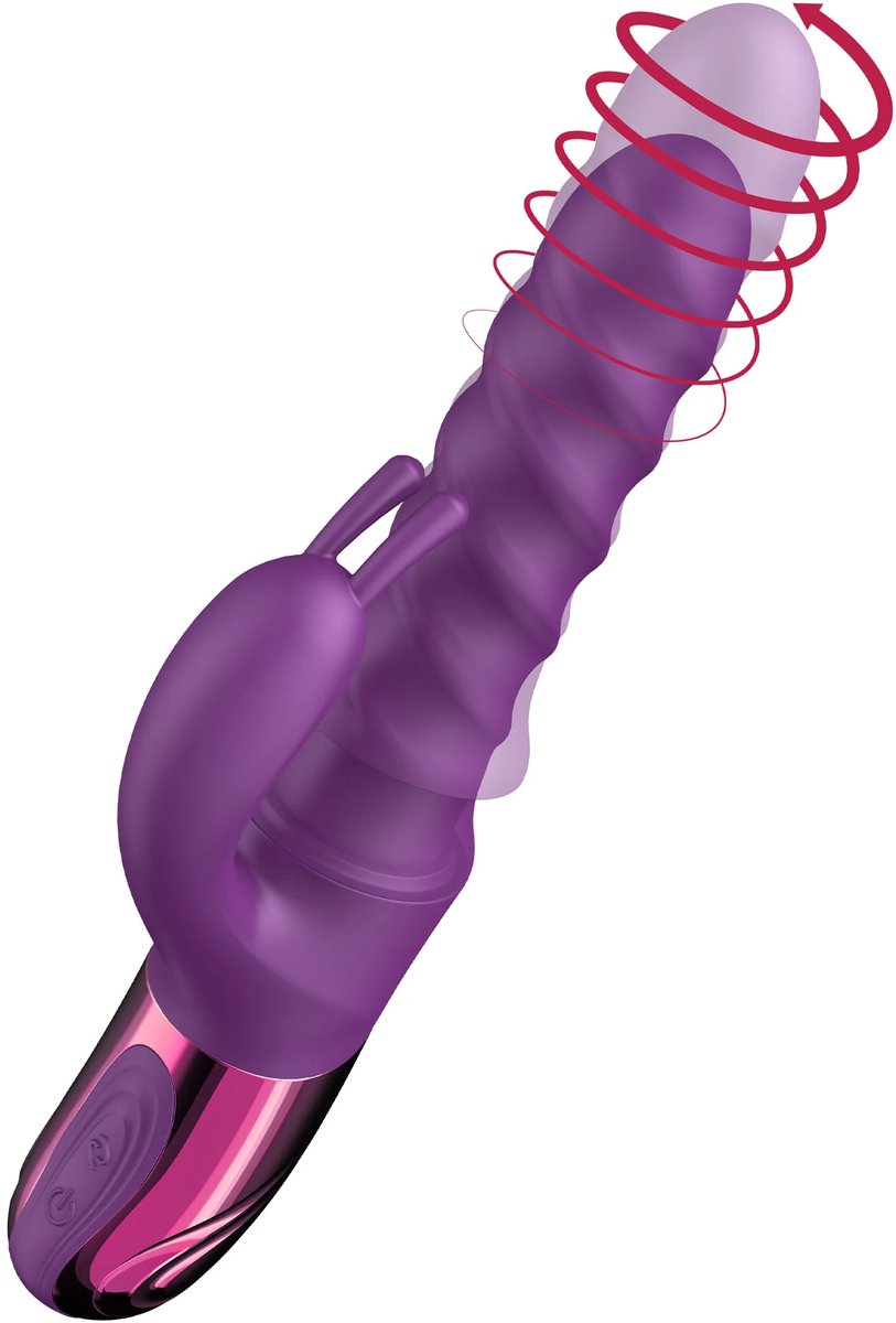 Rabbit Vibrator Swirl - Paars - Roterende vibrator - Oplaadbare vibrator