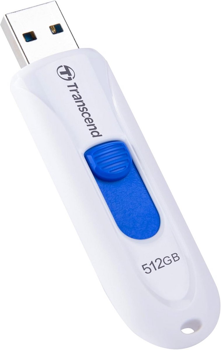 Supersnelle USB 3.1 Geheugenstick 512GB Wit met Uitschuifbare Aansluiting
